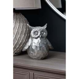 A Wise & Whimsical Friend: Olive the Large Silver Ceramic Owl - thumbnail 3