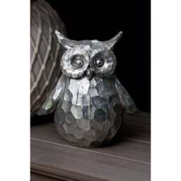 A Wise & Whimsical Friend: Olive the Large Silver Ceramic Owl - thumbnail 4