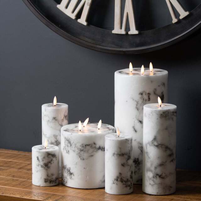 Luxurious & Luminous: Marble Effect LED Candle - image 1