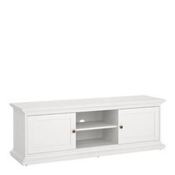 Paris TV Unit with 2 Framed Doors in White Finish - thumbnail 1