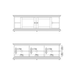 Paris TV Unit with 2 Framed Doors in White Finish - thumbnail 4