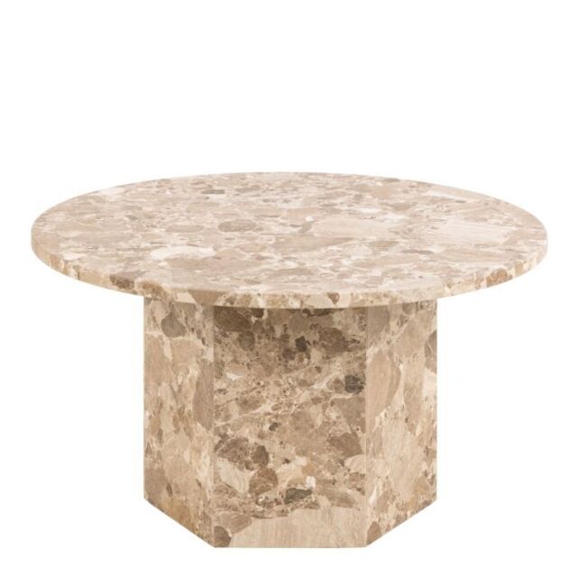 Naxos Round Coffee Table in Brown Marble - image 1
