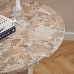 Naxos Round Coffee Table in Brown Marble - thumbnail 3