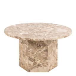 Naxos Round Coffee Table in Brown Marble - thumbnail 1