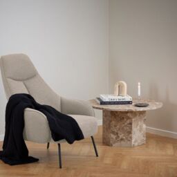 Naxos Round Coffee Table in Brown Marble - thumbnail 2