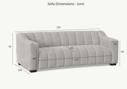 3 Seater Sofa in Iron Bouclé Fabric – Aluxo Astoria Modern Design - thumbnail 5