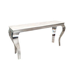 Louis Chrome Console Table – Elegant Modern Design, Available in Multiple Colours - Black Glass / 140CM