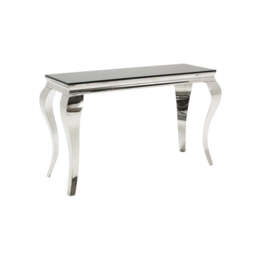 Louis Chrome Console Table – Elegant Modern Design, Available in Multiple Colours - Black Glass / 140CM - thumbnail 5