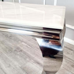 Louis Chrome Console Table – Elegant Modern Design, Available in Multiple Colours - Black Glass / 140CM - thumbnail 4