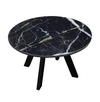 Ismere Dining Table 110cm - Black Marble Print