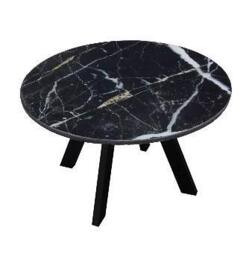 Ismere Dining Table 110cm - Black Marble Print