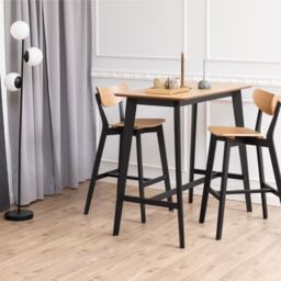 Bar Stools in Black & Oak – Set of 2 – Roxby Collection - thumbnail 5