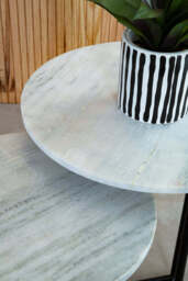 Kingsley White Marble Nest of 3 Side Tables - thumbnail 6