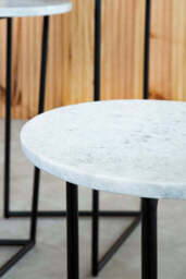Kingsley White Marble Nest of 3 Side Tables - thumbnail 4