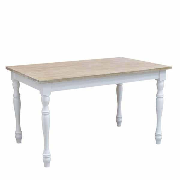 Liorisse Country Dining Table 140 x 90 Antique White - image 1
