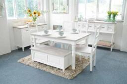 Liorisse Country Dining Table 140 x 90 Antique White - thumbnail 2