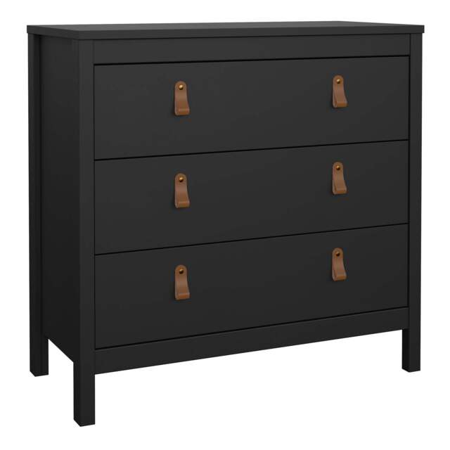 Barcelona Chest 3 Drawers in Matt Black - image 1