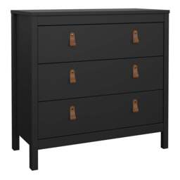 Barcelona Chest 3 Drawers in Matt Black - thumbnail 1