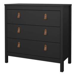 Barcelona Chest 3 Drawers in Matt Black - thumbnail 3