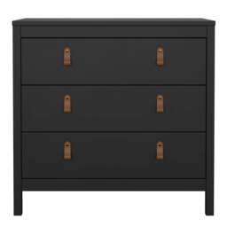 Barcelona Chest 3 Drawers in Matt Black - thumbnail 2