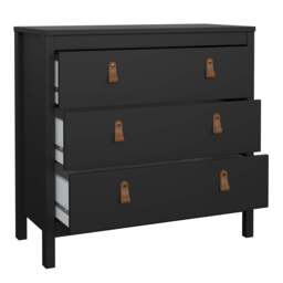 Barcelona Chest 3 Drawers in Matt Black - thumbnail 5