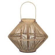 Cone Wicker Lantern with Glass Candle Holder - image 1