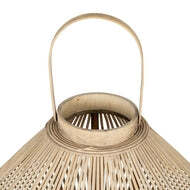 Cone Wicker Lantern with Glass Candle Holder - thumbnail 3