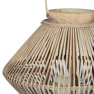 Cone Wicker Lantern with Glass Candle Holder - thumbnail 4