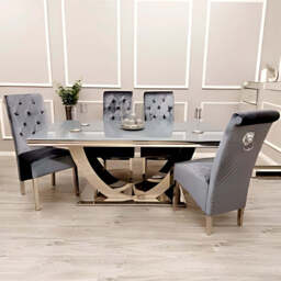 Arial Dining Table – Modern Minimalist Design - Light Grey Marble / 1.8 M - thumbnail 3