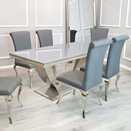 Arial Dining Table – Modern Minimalist Design - Light Grey Marble / 1.8 M - thumbnail 2