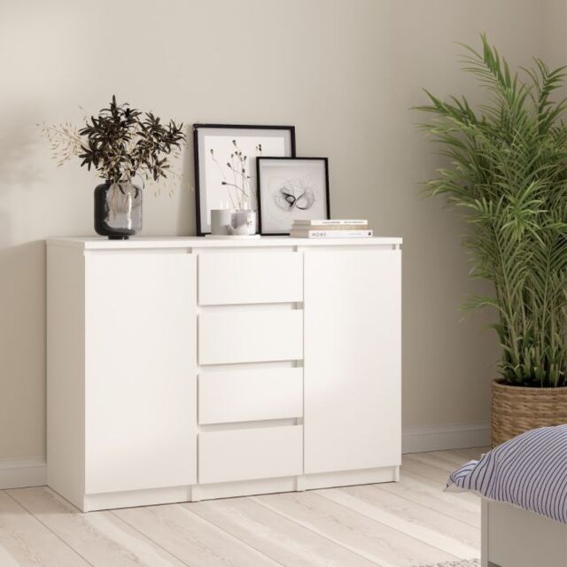 Naia Sideboard 4 Drawers 2 Doors in White - image 1