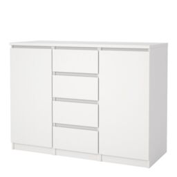 Naia Sideboard 4 Drawers 2 Doors in White - thumbnail 3