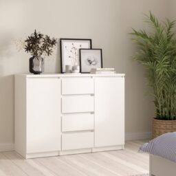 Naia Sideboard 4 Drawers 2 Doors in White - thumbnail 1