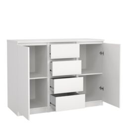 Naia Sideboard 4 Drawers 2 Doors in White - thumbnail 4