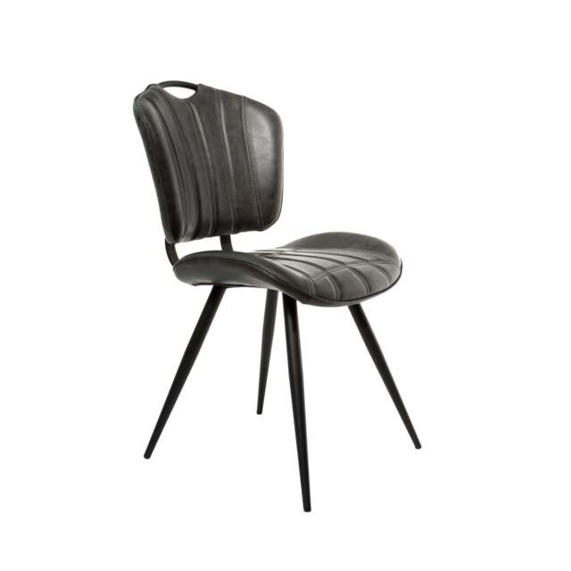 Palvane Vegan Leather Chair Grey SET OF 2 - image 1