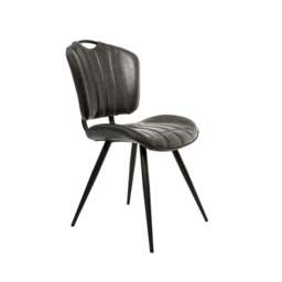 Palvane Vegan Leather Chair Grey SET OF 2 - thumbnail 1