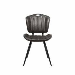 Palvane Vegan Leather Chair Grey SET OF 2 - thumbnail 2