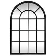 Black Wood Arched Window Style Mirror - image 1