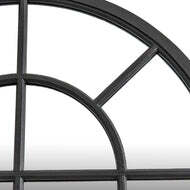 Black Wood Arched Window Style Mirror - thumbnail 3