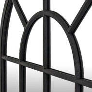 Black Wood Arched Window Style Mirror - thumbnail 4