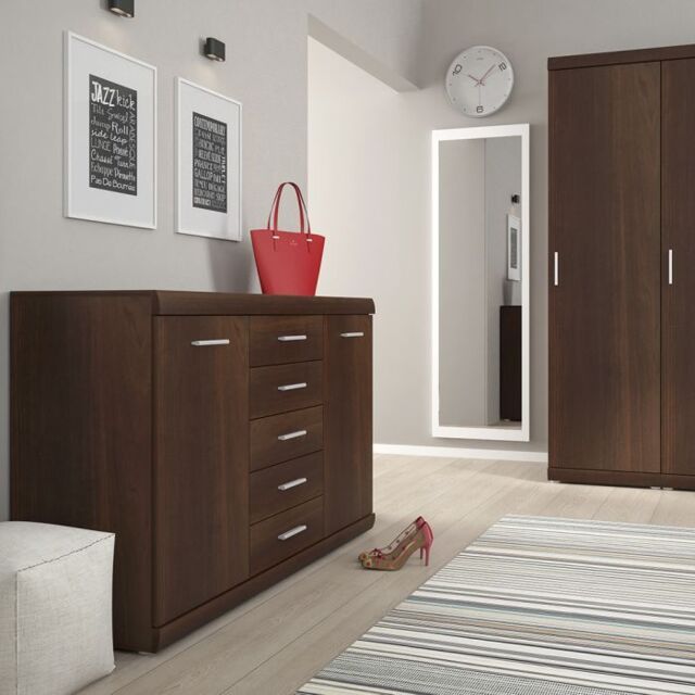 Imperial 2 Door 5 Drawer Sideboard in Dark Mahogany Melamine - image 1