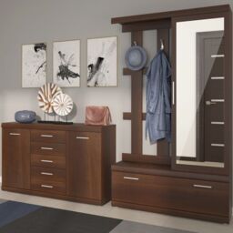 Imperial 2 Door 5 Drawer Sideboard in Dark Mahogany Melamine - thumbnail 3