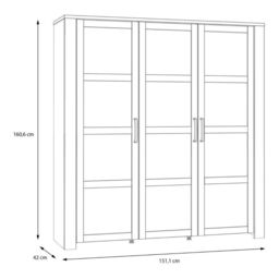 Large Display Cabinet with 4x LED Lights in Grey & Riviera Oak – Bohol Collection - thumbnail 5