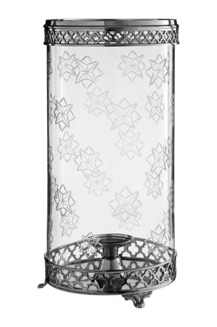 Henley Nickel-Finish Hurricane Candle Holder - image 1