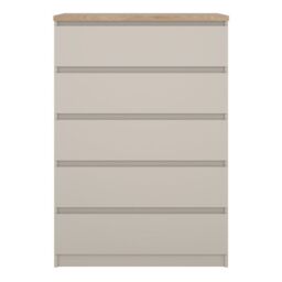 Naia Chest of 5 Drawers in Cashmere Jackson Hickory - thumbnail 3
