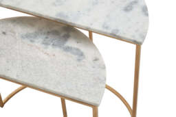 Kingsley White Marble Semi-Circle Nest (Set of 2) - thumbnail 3