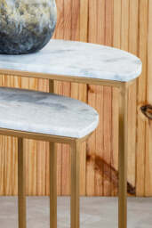 Kingsley White Marble Semi-Circle Nest (Set of 2) - thumbnail 5