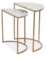 Kingsley White Marble Semi-Circle Nest (Set of 2)