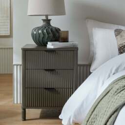 Reed Collection Modern Bedside Table with 3 Drawers