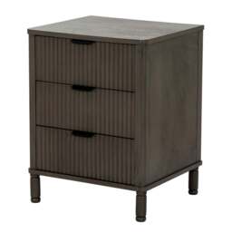 Reed Collection Modern Bedside Table with 3 Drawers - thumbnail 2